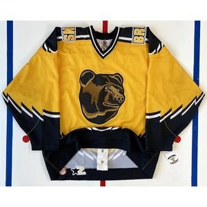 Authentic Boston Bruins Starter Vintage NHL Hockey Jersey Pooh Bear Alternate 52